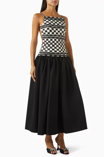 Woven Urban Bell Midi Dress