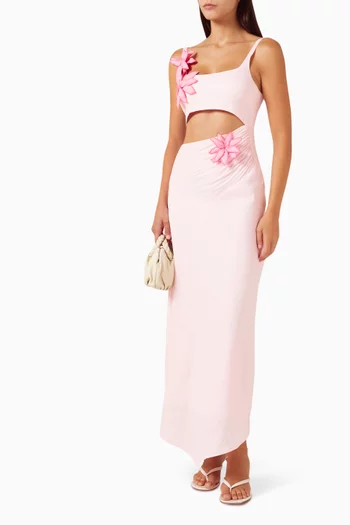 Rafalia 3D-flower Dress Linen Blend