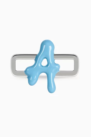 X Charm in Sterling Silver with Enamel