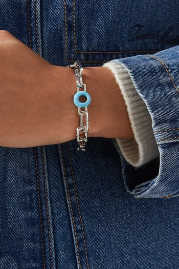 X Charm in Sterling Silver with Enamel