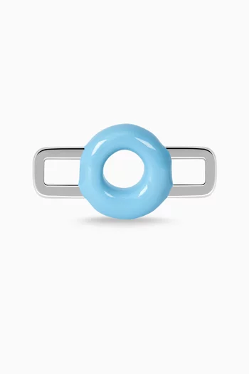 X Charm in Sterling Silver with Enamel