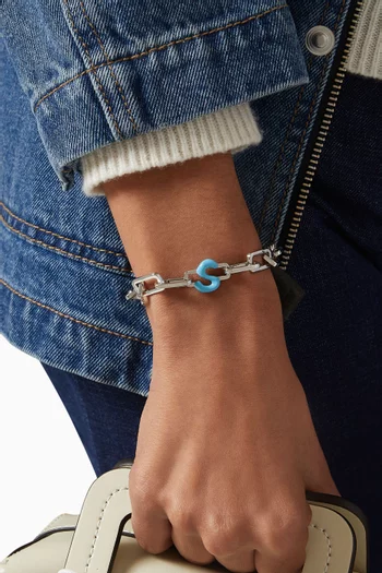 X Charm in Sterling Silver with Enamel