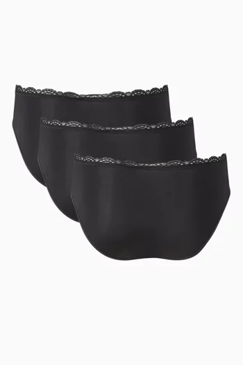 Lace-trim Hipster Briefs, Set of 3