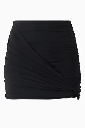 Draped Swim Mini Skirt