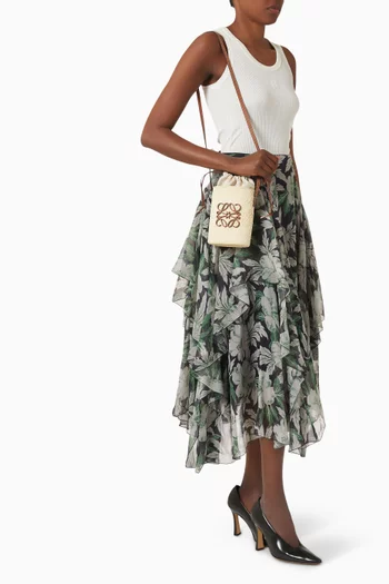 x Paula's Ibiza Anagram Square Pocket Bag in Raffia