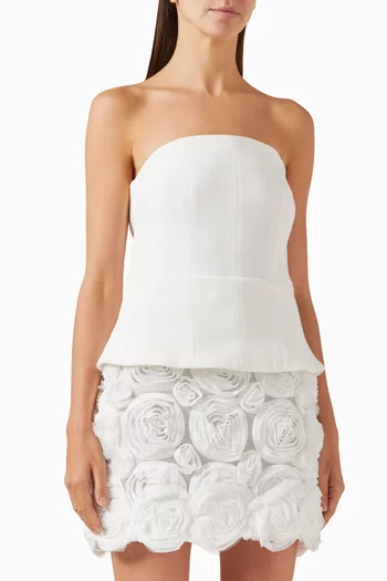 Selena Mini Dress in Bonded Crepe & Mesh