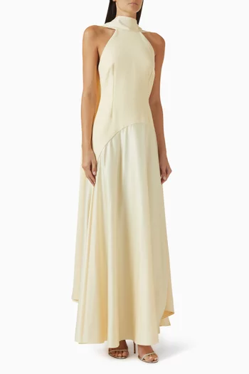 Cece Scarf-neck Maxi Dress