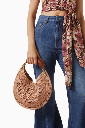 Summer Banana Hobo Bag in Raffia