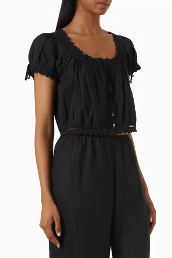 Nera Crop Top in Organic Cotton Poplin