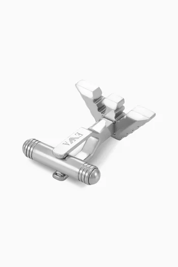 Logo Cuff Links in Stainless Steel