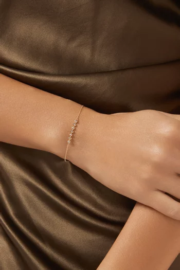 Geometric Diamond Chain Bracelet in 18kt Gold