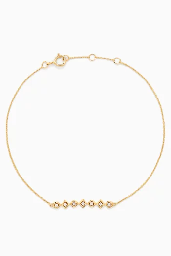 Geometric Diamond Chain Bracelet in 18kt Gold