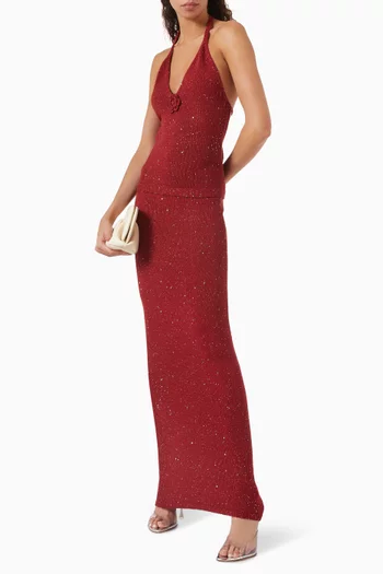 Daphne Sequin Halterneck Top