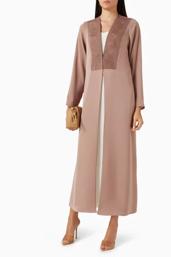 A-line Abaya Set in Raw Silk