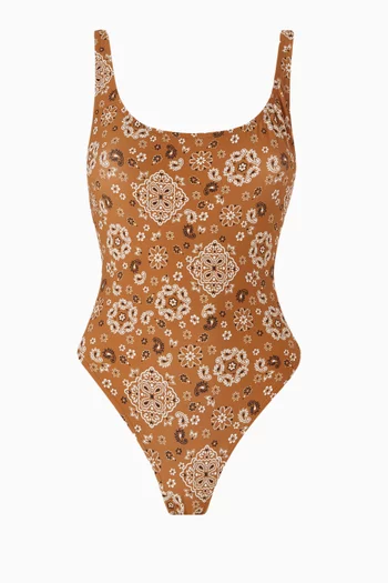 Signature Swim Scoop-neck One-piece Swimsuit