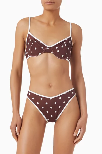 Bow Contrast Bikini Set