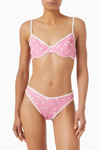 Bow Contrast Bikini Set