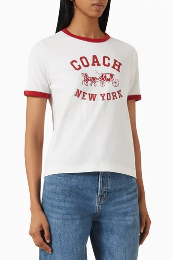 Horse & Carriage Ringer T-shirt in Organic Cotton