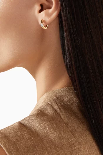 Chubby Crystal Hoop Earrings in Gold-plated Brass