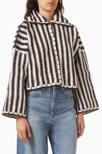 Daria Striped Jacket in Knit