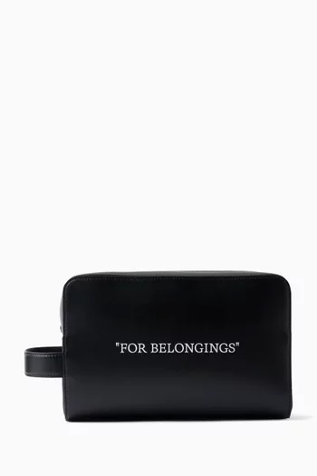 Quote Toiletry Pouch in Calf Leather