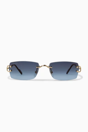 Rectangle Sunglasses in Metal