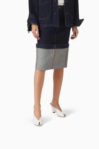 Cloak 75 Peep-toe Mules in Leather
