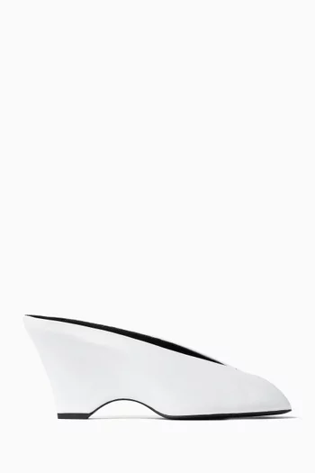 Cloak 75 Peep-toe Mules in Leather