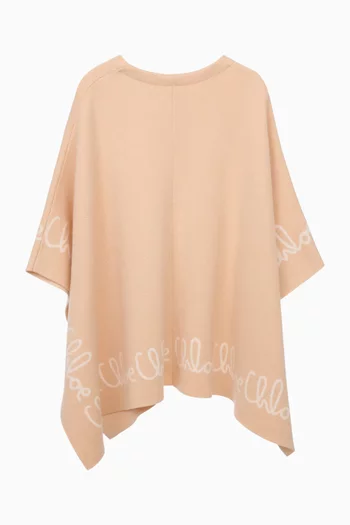 Jacquard Logo Cape Jacket in Cotton
