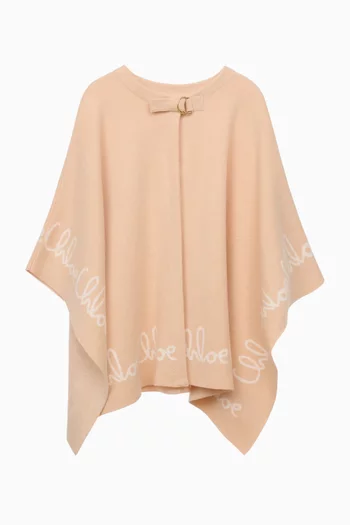 Jacquard Logo Cape Jacket in Cotton