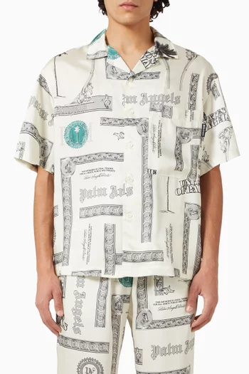 Dollar-print Bowling Shirt in Cotton