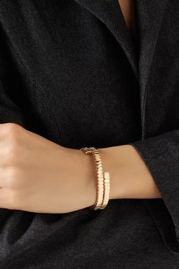 The Flat Mini Cobra Double Wrap Bracelet in Gold-plated Brass