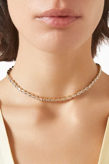 Riviera Tennis Necklace in Gold-plated Metal