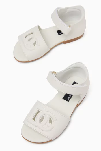 Logo Sandals in Leather