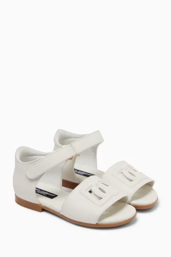 Logo Sandals in Leather