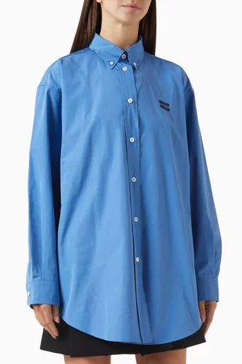 Logo Overshirt in Cotton-poplin
