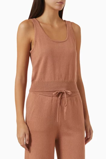 Recycled Sweater Cropped Tank Top in Cotton-blend