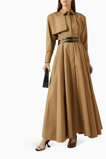 Trench Maxi Dress in Suiting-cotton
