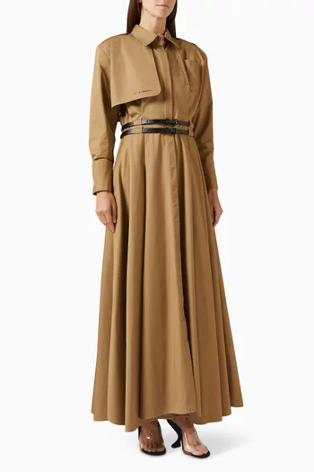 Trench Maxi Dress in Suiting-cotton