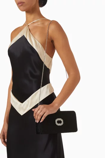 Alice Crystal-embellished Clutch in Satin