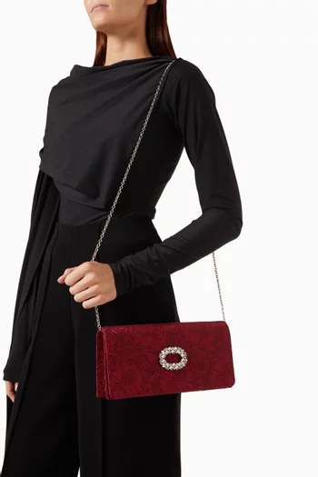Alice Crystal-embellished Clutch in Satin