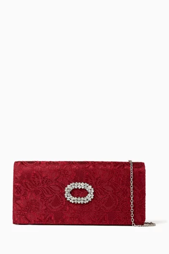 Alice Crystal-embellished Clutch in Satin