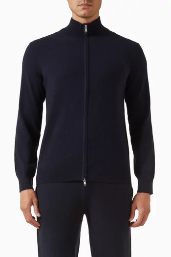 Zip Cardigan in Cashmere