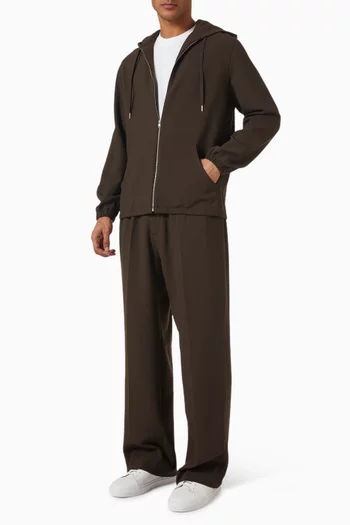 Zip Hoodie in Viscose-blend
