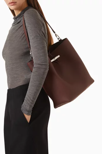 Medium Le Roseau M Hobo Bag in Leather