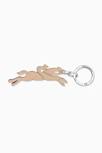 Le Pliage Horse Key Ring in Leather