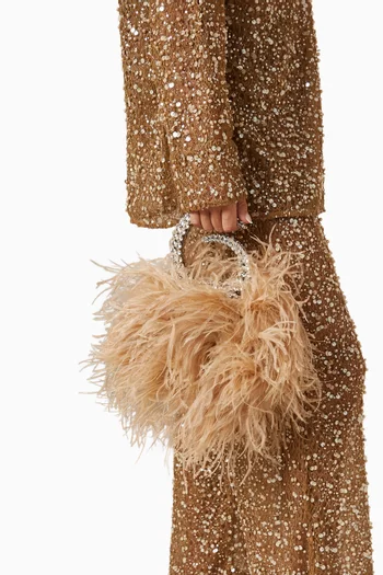 Karma Feather Top-handle Bag in Satin