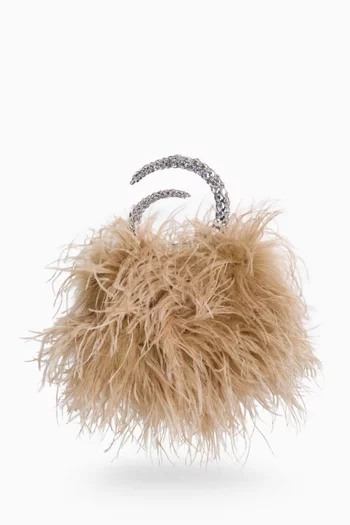 Karma Feather Top-handle Bag in Satin
