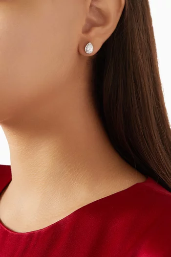 Teardrop Crystal Stud Earrings in 925 Sterling Silver
