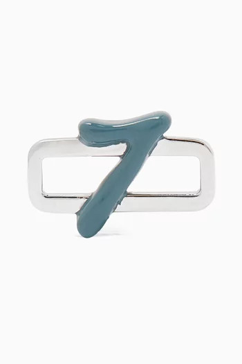 Seven Charm in Sterling Silver with Enamel